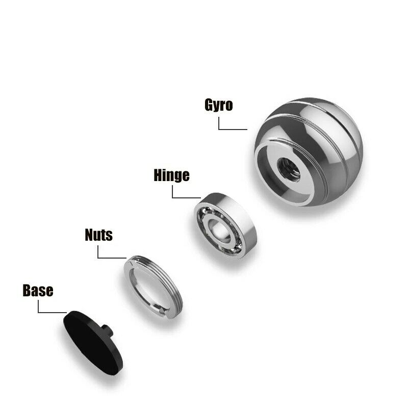 Fidget Toys Metal Gyro Desktop Ball Rotary Gyro Aluminum Alloy Round Metal Kinetic Decompression Toy