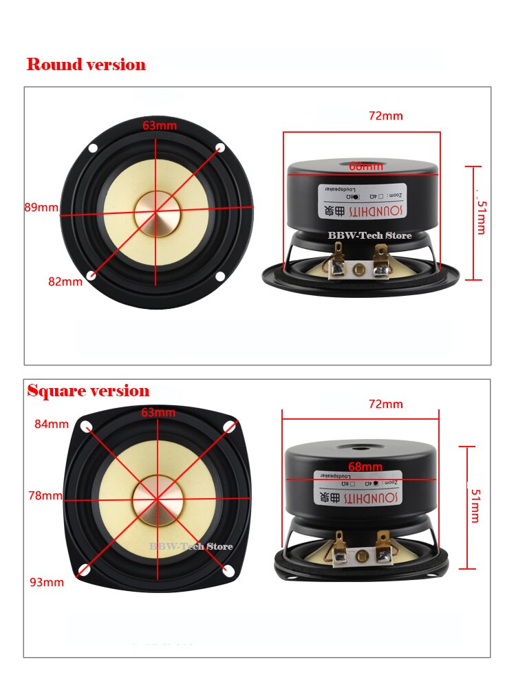 15 30W altoparlante da 3 pollici 4ohm ~ 8ohm febbre altoparlante Full Range Hifi altoparlante amplificatore Audio domestico 89dB 3dB altoparlante modificato Audio per auto