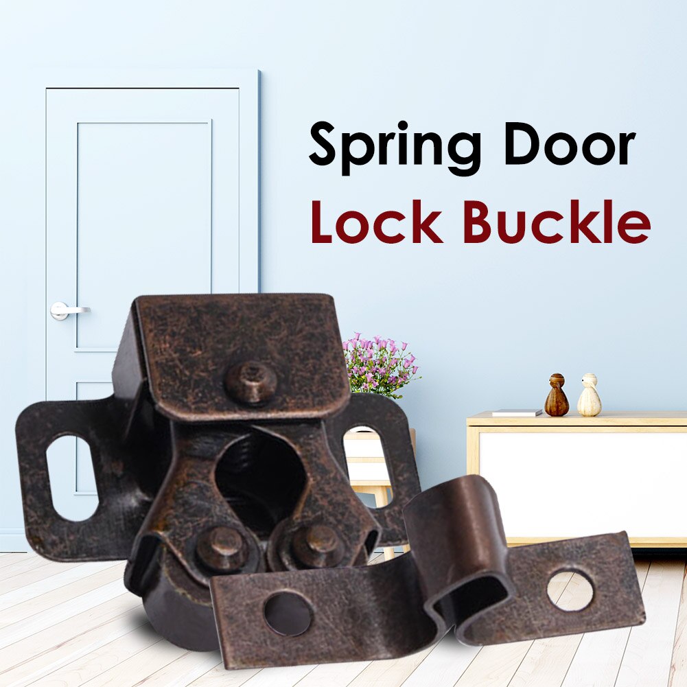 Double Wheel Cupboard Door Buckles Catch Toggle Hasp Spring Loaded Latch Parts for Households Bedroom Accessories