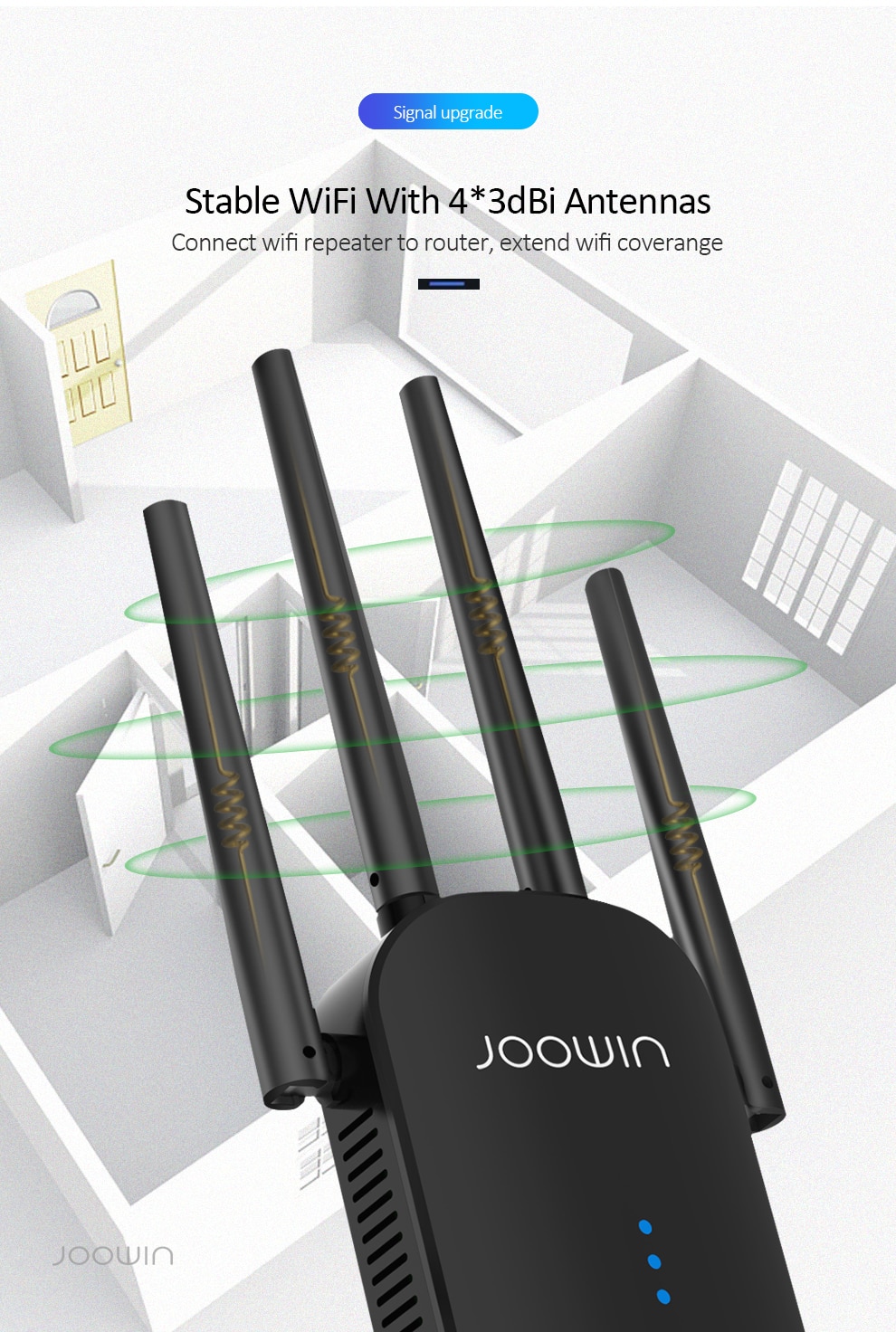 4 * 3dbi AntennaWiFi Ripetitore WiFi estensore 2.4G 5G Senza Fili WiFi Del Ripetitore Wi Fi Amplificatore 5ghz 1200Mpb wi Fi Ripetitore di Segnale Wi-Fi