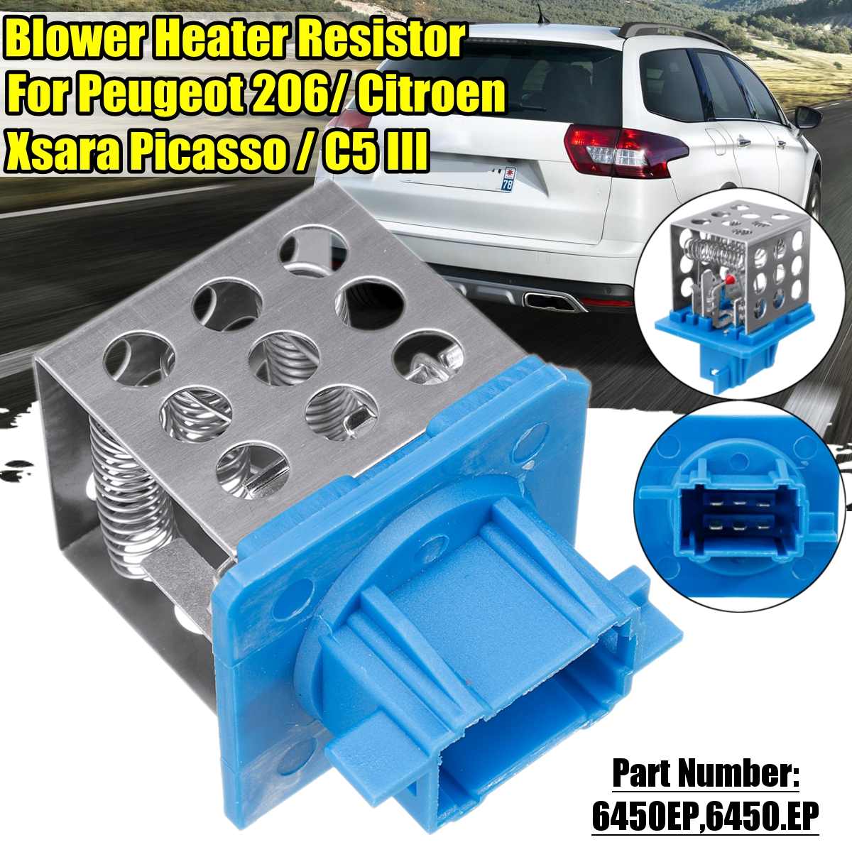 Heater Blower Motor Resistor For Peugeot 206 & Citroen Xsara Picasso (6450.EP, 2-Year Warranty)