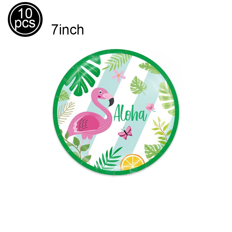 Hawaiiansk luau-fest engangsservice tropisk flamingo paptallerkener kopper servietter sommer strand aloha tema festdekorationer: Dyb safir