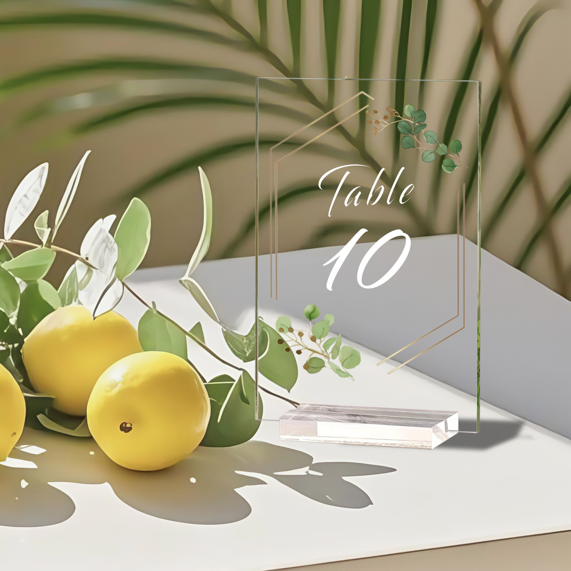 10 sett (bryllupsbord i størrelsen 1-10) 4 x 6 tommer med base, brukt til bryllup, konfirmasjonssesong, bursdager, jubileer)