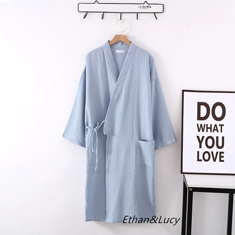 Løs plus size kvinders hjemmetøj natkjole til efteråret morgenkåber til kvinder flerfarvede lange ærmer kimono bomuldsbadekåber