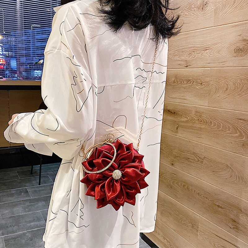 Luxy Moon pochette femme fleur ronde sac de soirée sac à main de luxe sac à main de fête de mariage Vintage sac à bandoulière ZD1474