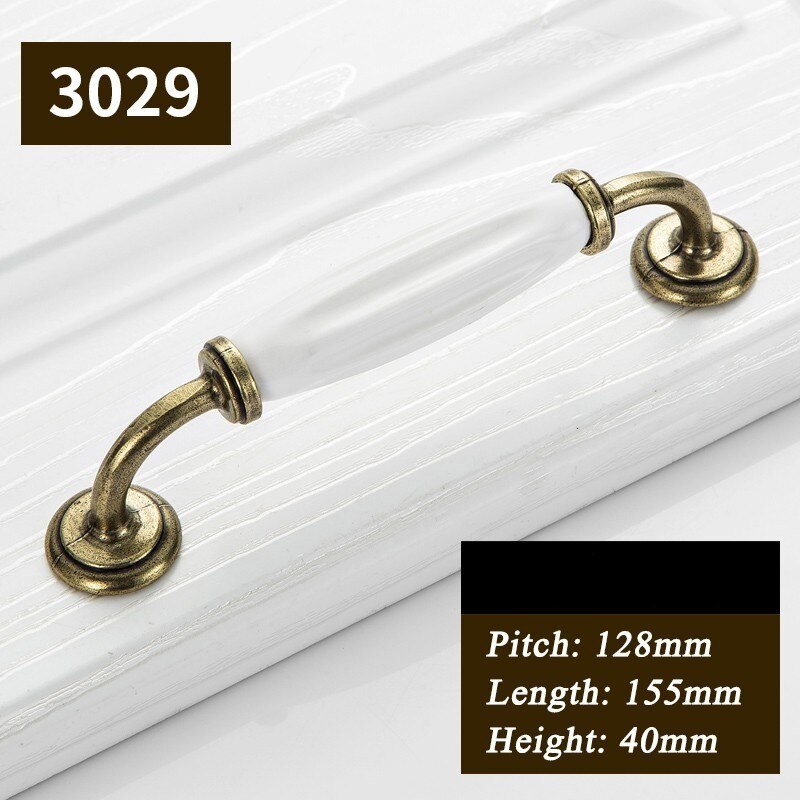 Antique Door Handles for Kitchen Cabinets Knobs and Handles White Ceramic Door Handle European Furniture Handles Drawer Pulls: A