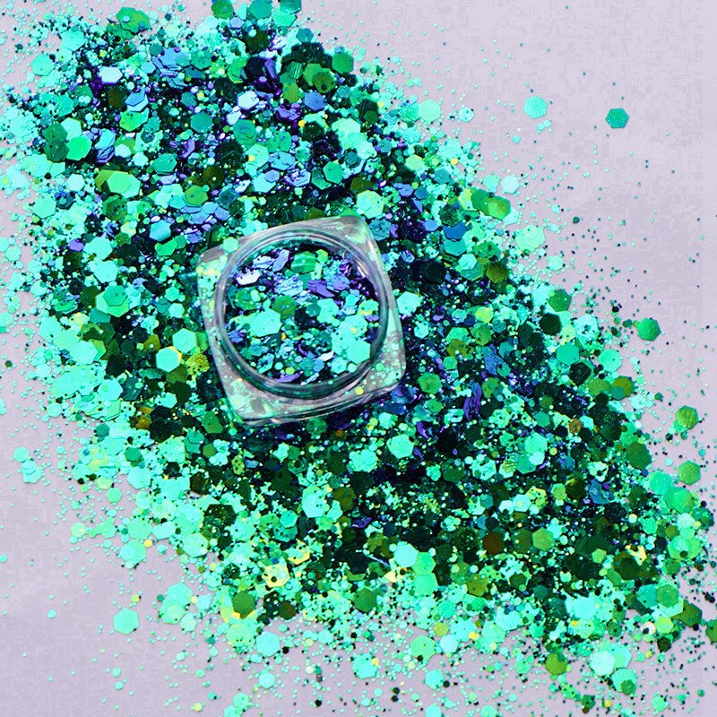 Chameleon Aurora Hexagon Glitter Bling Bling Filling for Resin Craft Festive Jewelry Tools UV Resin Iridescent 20ml: 08