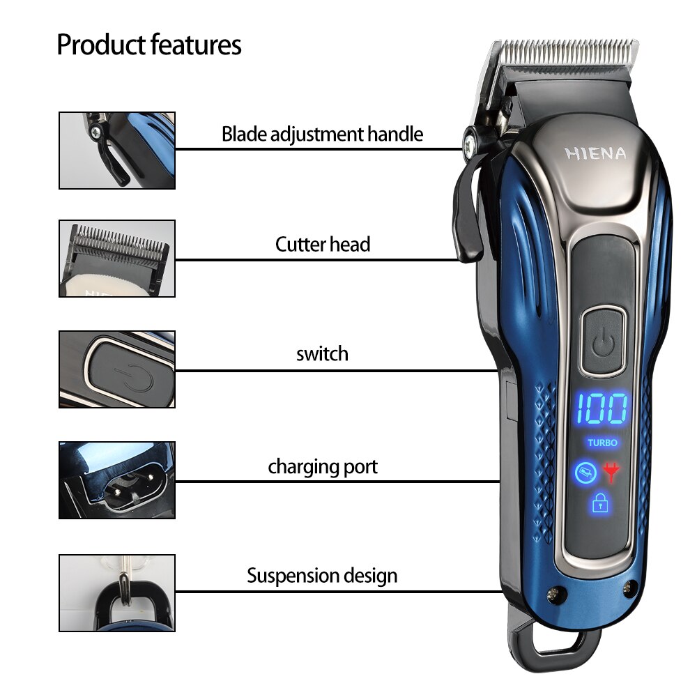 Electric LCD Hair Clipper Trimmer For Men Rechargeable Shaver Beard Barber Hair Cutting Machine Four-Color USB