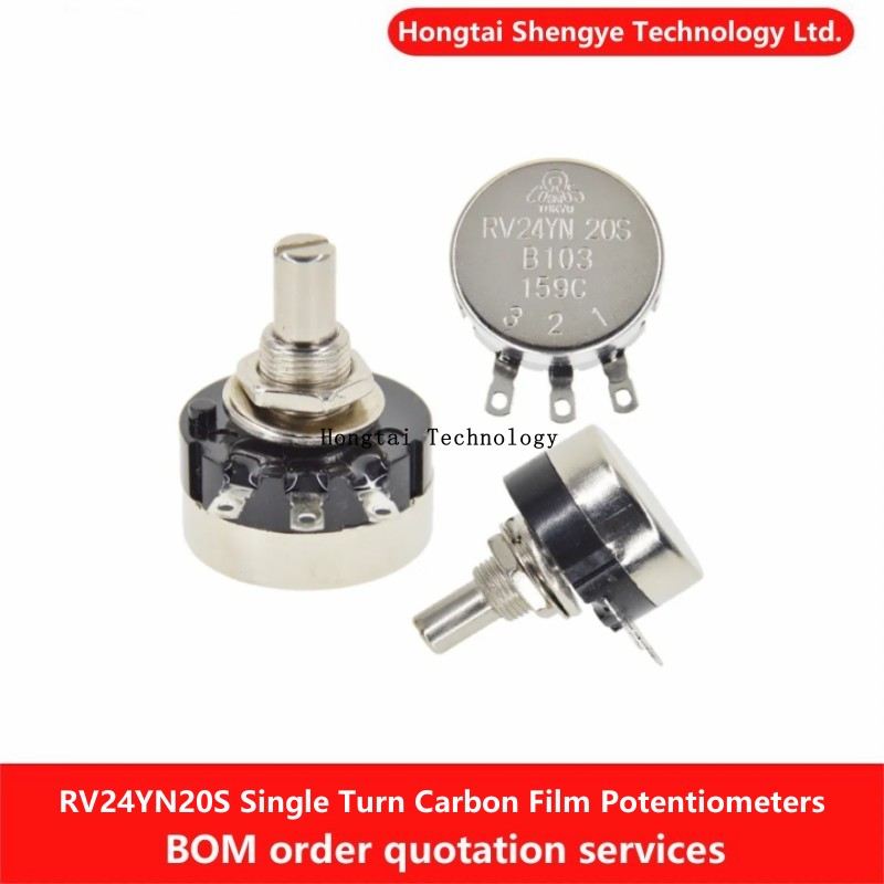 Potenciómetros de película de carbono de una sola vuelta RV24YN20S B201/501/102/202/502/103/203/503/104/200/504/105/200R/500R 1K/2K/5K/10K/20K/50K