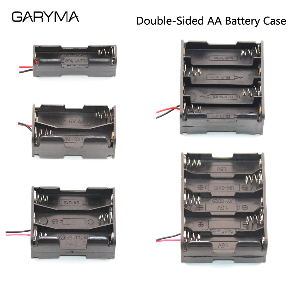 Aa Batterij Terug Naar Holder Case Box Storage Met Wire Leads 2x 4x 6x 8x 10x Slot Batterijen Batterij case 3V ~ 15V Connector