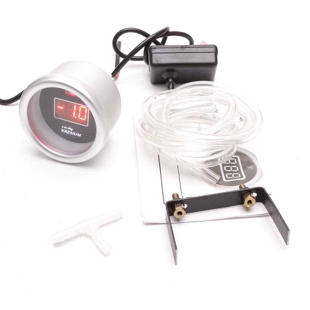 Universal 12v Car Auto 2" (52mm) Digital Vacuum Gauge (Cm-Hg) Red Back Light Vacuum meter
