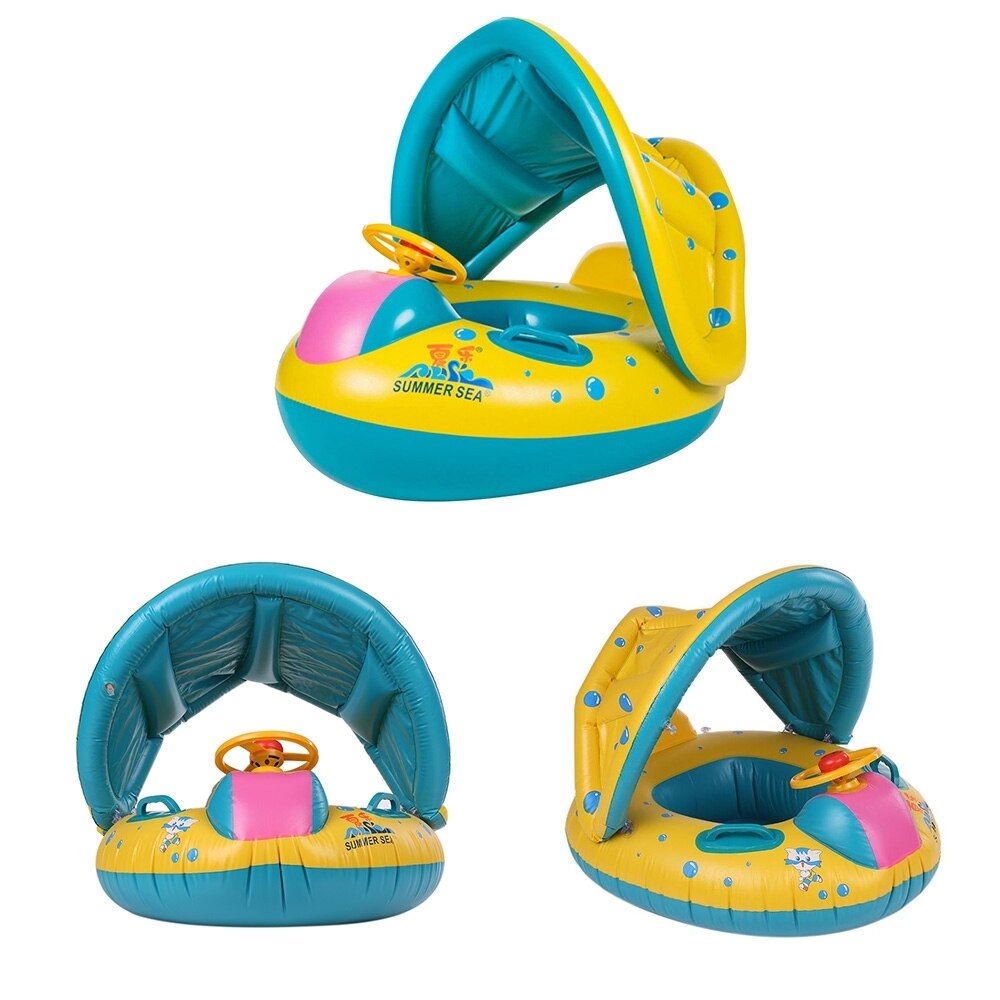 Safe Baby Swimming Ring Pool Inflatable Adjustable Infant Swiming Pool Float Sunshade Seat Baby Bathing Circle Piscina Wheel