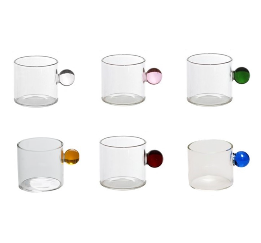 Juego de tazas de té pequeñas para café expreso, cubo de tazas de té de vidrio resistente al calor, decoración de mesa, capacidad de 110ml, 6 uds.