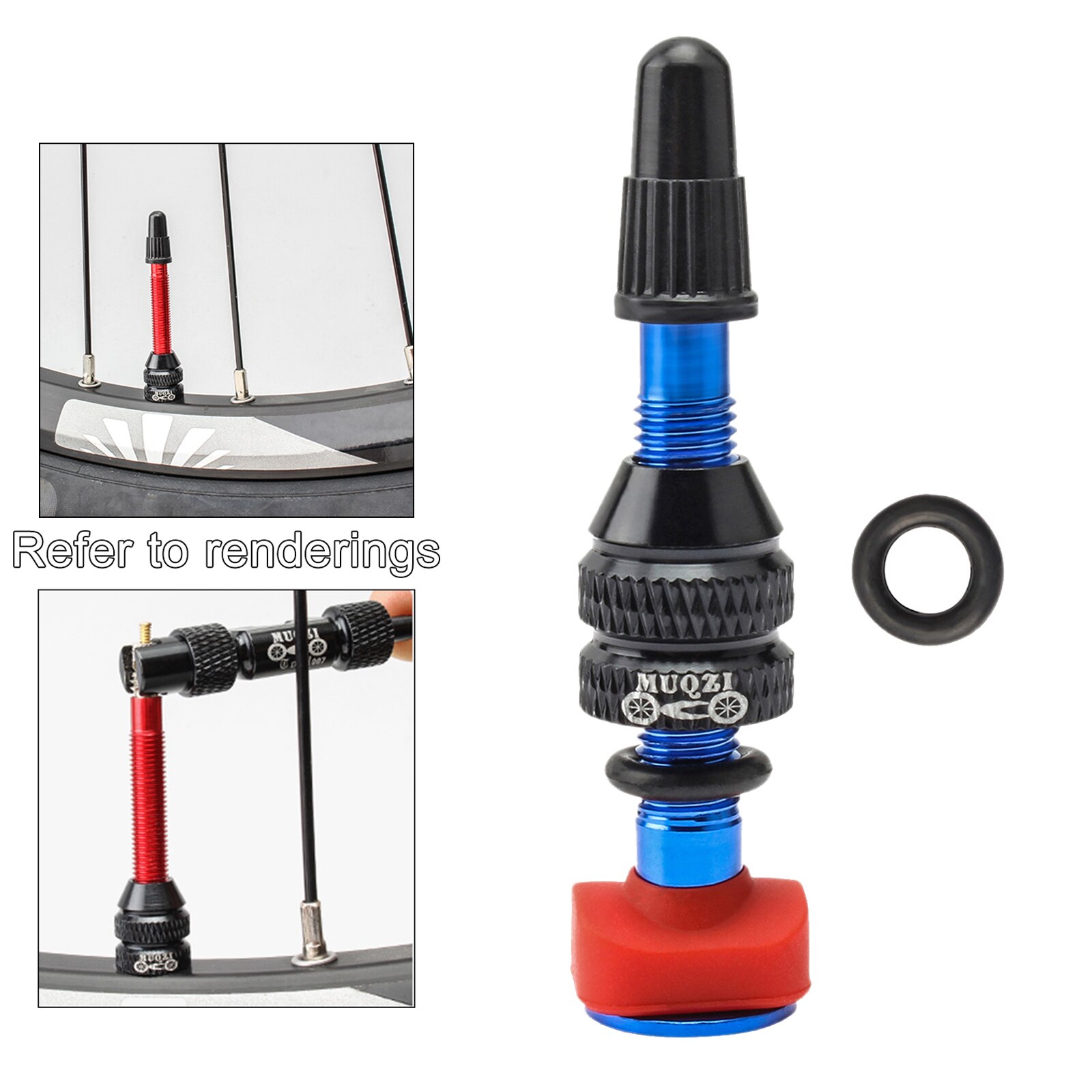 Bicycle 40/60mm Presta Valve for Road MTB Bicycle Tubeless Tires Brass Core Alloy Stem: Blue 40mm