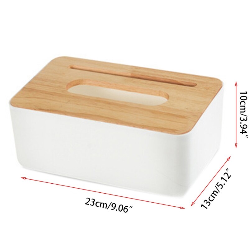 Oak Tissue Box Tissues Storage Container Mobile Phone Holder for Home