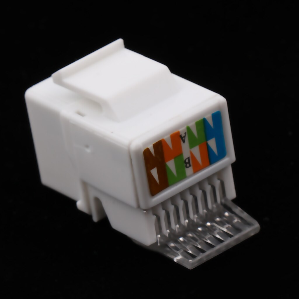 10x Keystone Jack Wall End Plug Cat6 Ethernet Network Module Adapter