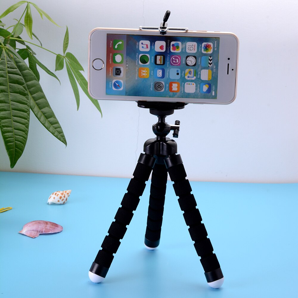 Octopus Statief Telefoon Houder Flexibele Stand Voor iPhone X 8 7 Mobiele Telefoon Houder Voor Samsung Galaxy S9 S8 Plus camera Stand: Black
