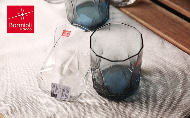 Flerfarget glass laget i italia vannglass juicekopper blå klart blåst 400ml 288ml 460ml wisky whiskyglass