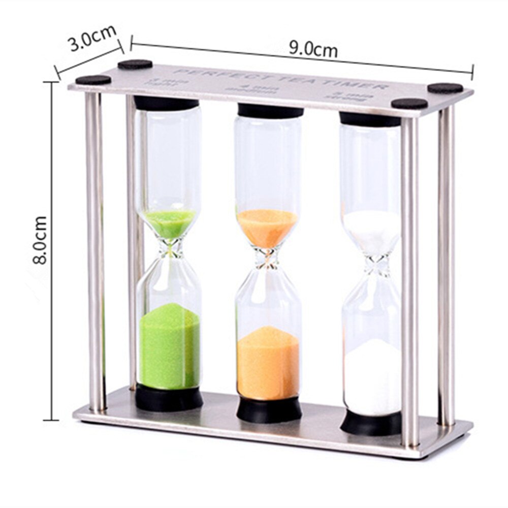 Hourglass Timer Hourglass Stainless Steel Fine Living Ornaments Glass Sandglass Birthday 3/4/5 Minutes: Default Title