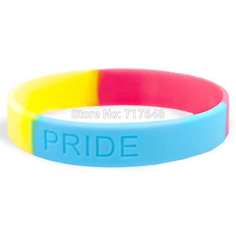 30 Uds Pansexual Pride muñequera de silicona pulseras por epacket A