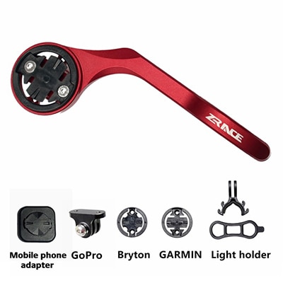 ZRACE Fahrrad Computer Kamera Halterung aus Vorderseite Fahrrad montieren von Fahrrad montieren zubehör für iGPSPORT Bryton GoPro: rot mit Adapter