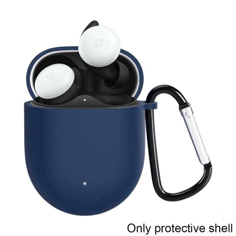 For Google pixel buds 2 soft Silicone Anti-scratch Protective Case for Google Earphone Charging Box Case: 3 Dark Blue