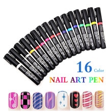 Bolígrafos pintados en 3D, herramientas de Arte de uñas, 16 colores, decoraciones, pinceles para uñas