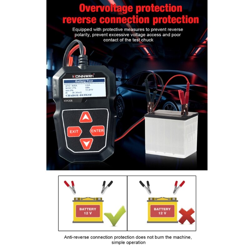 OOTDTY KW208 Car Battery Tester Charger Analyzer 1... Grandado
