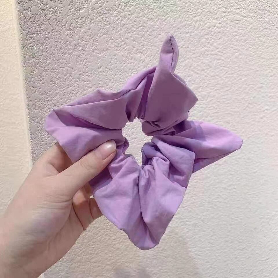 Vierkante Haar Scrunchies Grote Effen Kleur Vrouwen Elastische Haarbanden Meisjes Haar Ring Paardenstaart Rubber Mode Haaraccessoires: Lavendel