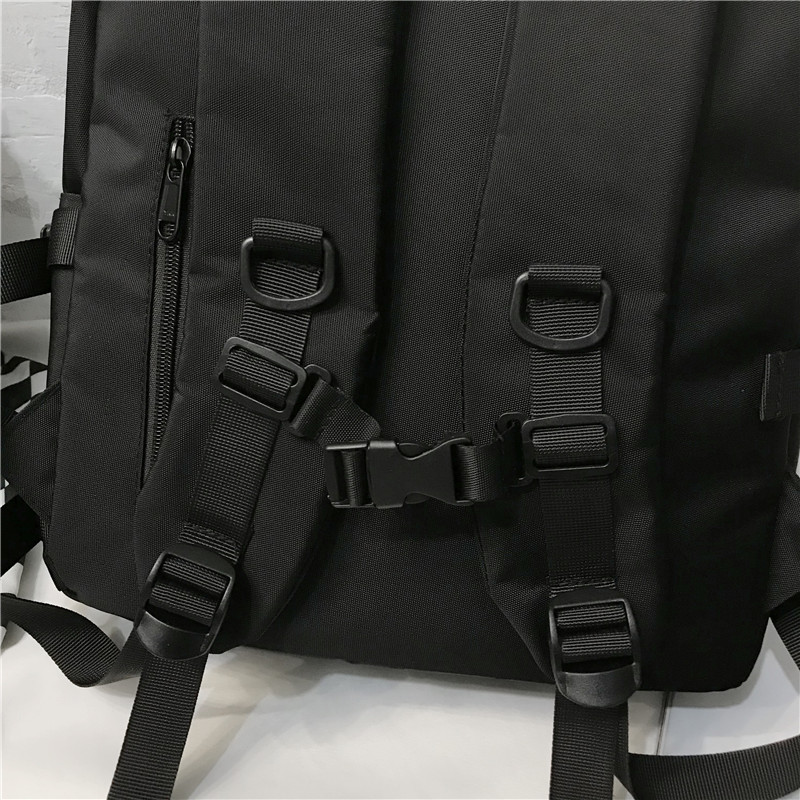 Mochila resistente al agua para mujer, bolso escolar grande en color negro con bandoleras, accesorios de estudiantes, adolescentes y chicas, nueva tendencia