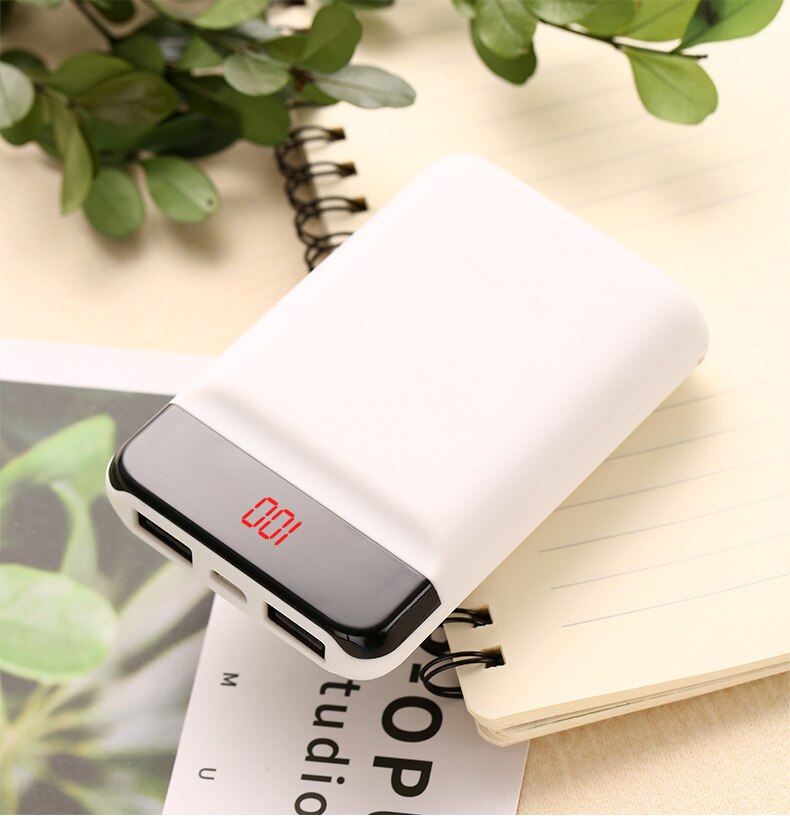 Mini Power Bank 20000mah External 2 USB 2.4A Battery Power bank LED Powerbank Portable Mobile phone Charger For Huawei iPhone