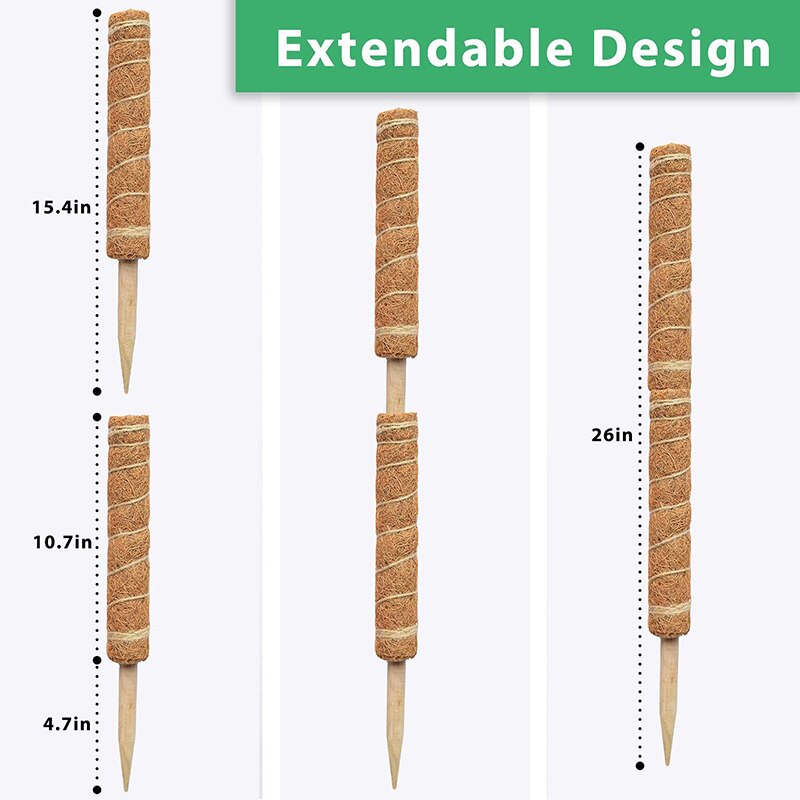 30/40cm planter klatrestokk kryp espalier støtte kokos totempæl utendørs opprettholde fuktighet hjemme innendørs hage