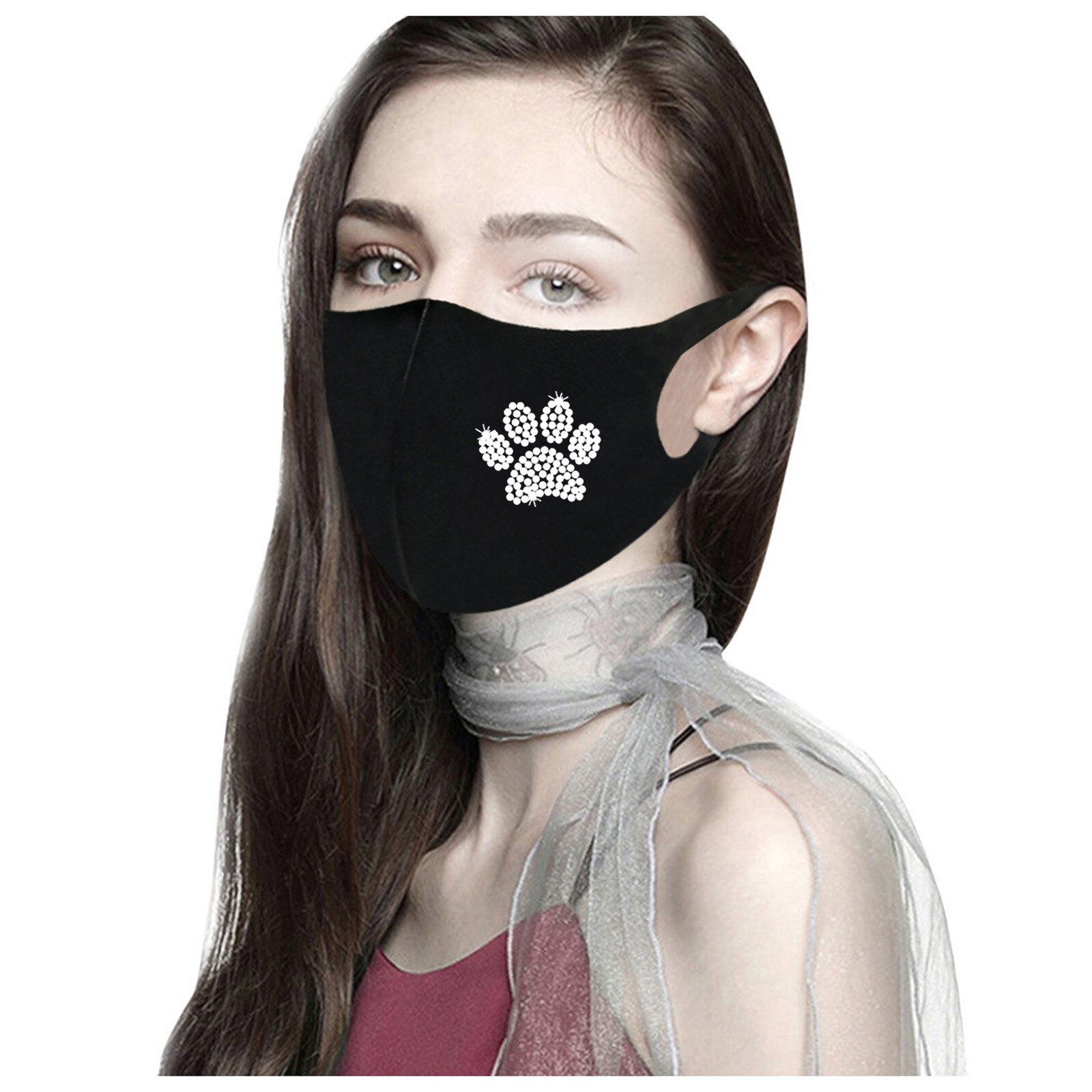 Mascarilla de cara de ciclista para adultos, máscaras de Navidad, con diamantes, reutilizables, para prevenir la contaminación, para exteriores: K
