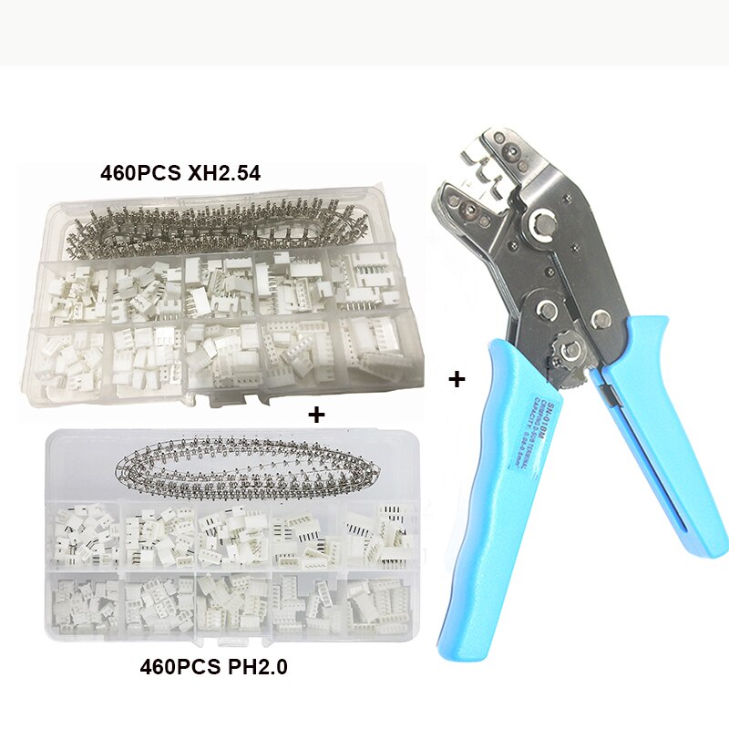 SN-01BM Crimping PliersTool Set 2.54mm PH2.0 Dupont Connectors and Crimp Pins，460pcs 2.54 mm JST-XH PH Connector kit: XH2.54 PH3.0 SN01BM