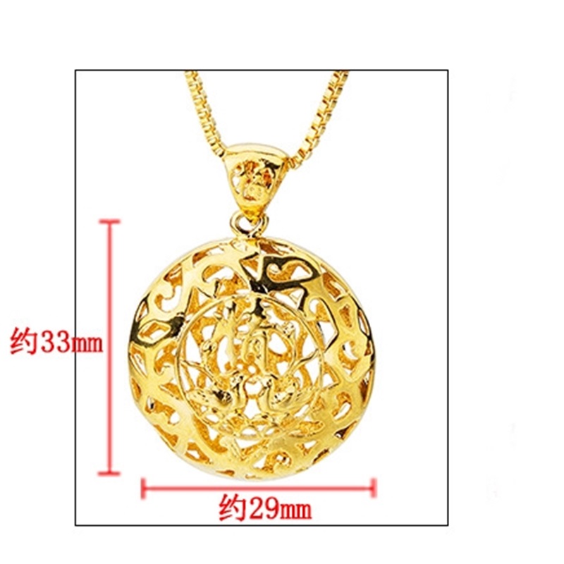 OMHXFC Europese Mode Vrouw Man Unisex Party Verjaardag Huwelijkscadeau Hollow Ronde FU 18KT Real Gold Charm Hanger PN17