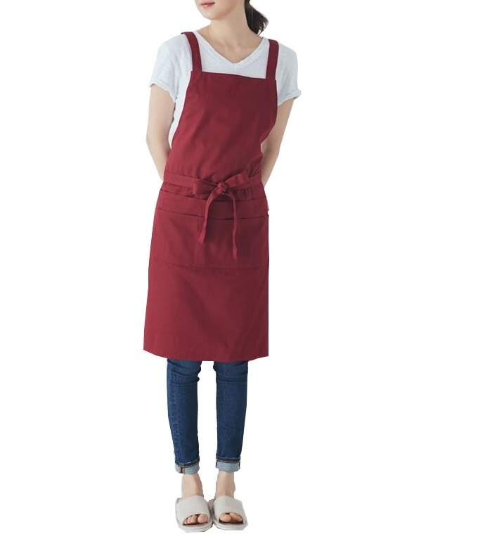 100% Katoen Keuken Chef Schort Met Pocket Vrouwen Bib Schort Voor Koken Bakken Crafting Werk Winkel Bbq: A3