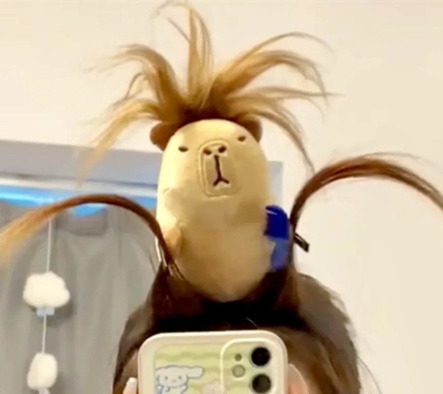 Diadema de capibara de dibujos animados divertidos, diademas de muñecos de peluche feos, herramienta de fijación de peinado, diadema para mujer, accesorios para el cabello