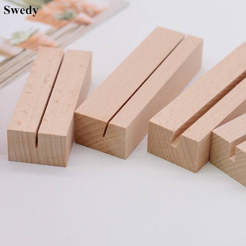 Wood Table Number Holders Stand Acrylic Sheets Display Stands Place Card Holder Base For Wedding Retail Signage, Party Events
