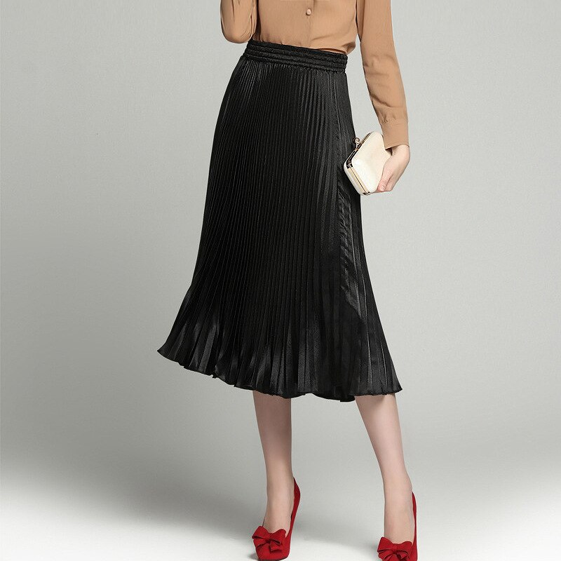 Vrouwen geplooide rok lente en zomer rokken Europa en metallic type vrouwen rokken