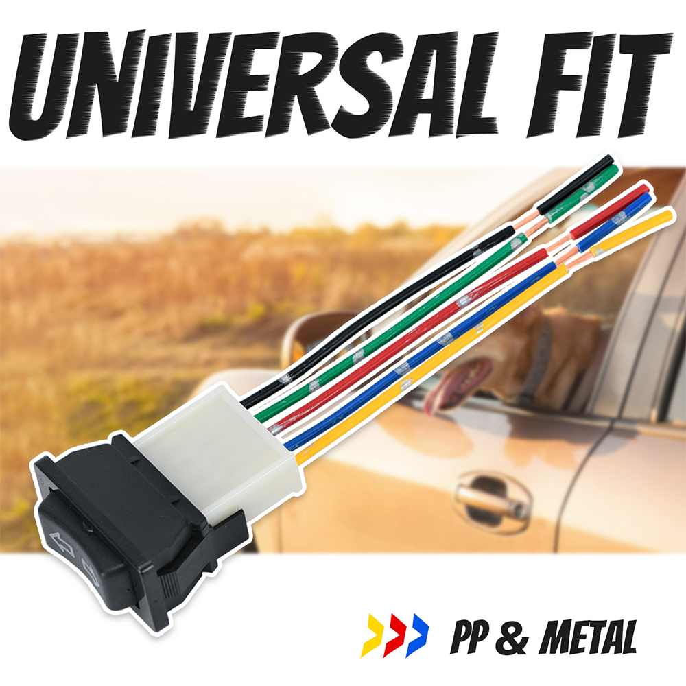 Universal Auto Car Power Window Switch Lifting Switch 5 Pin DC 12V 20A Blue/Red Light Color And Harness