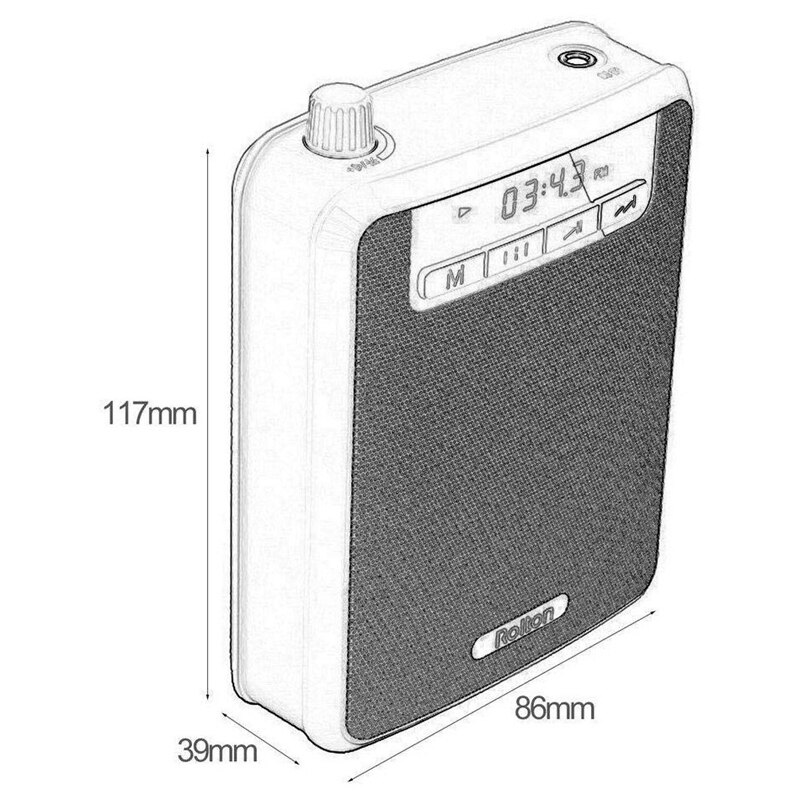 Rolton k300 megaphone portátil amplificador de voz banda cintura clipe suporte fm rádio tf mp3 alto-falante power bank guias turísticos, professores