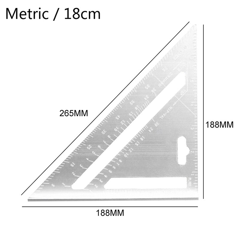 45 grad Aluminium Legierung Winkel Messen Werkzeug Geschwindigkeit Verdicken Sauerei Lineal Gehrung Für Tischler Holzbearbeitung 7 zoll/18cm: metrisch 18cm