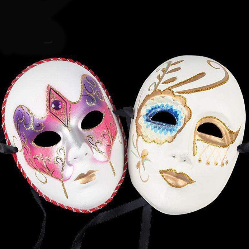 White Mask,12Pcs Halloween Full Face Mask Blank DIY Mask Dance Cosplay Party Plain Masquerade Paper Mask to Decorate