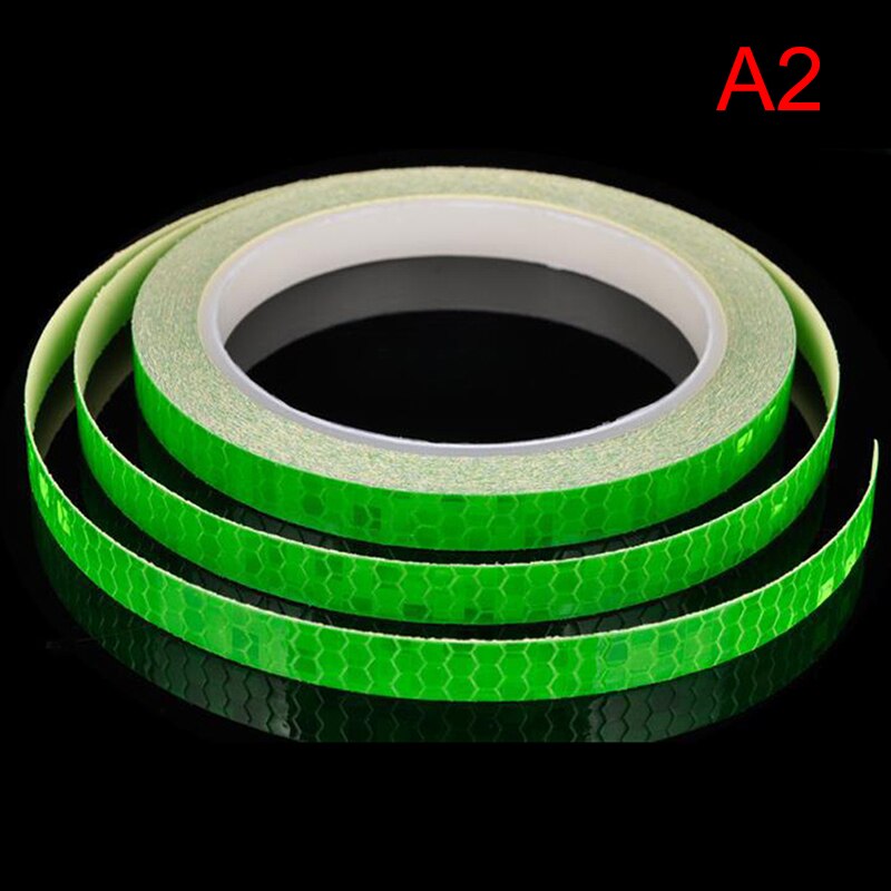 Sykkel reflekterende klistremerker sykling fluorescerende reflekterende tape mtb sykkel teip sikkerhetsdekor klistremerke tilbehør 1 cmx 8m: A2
