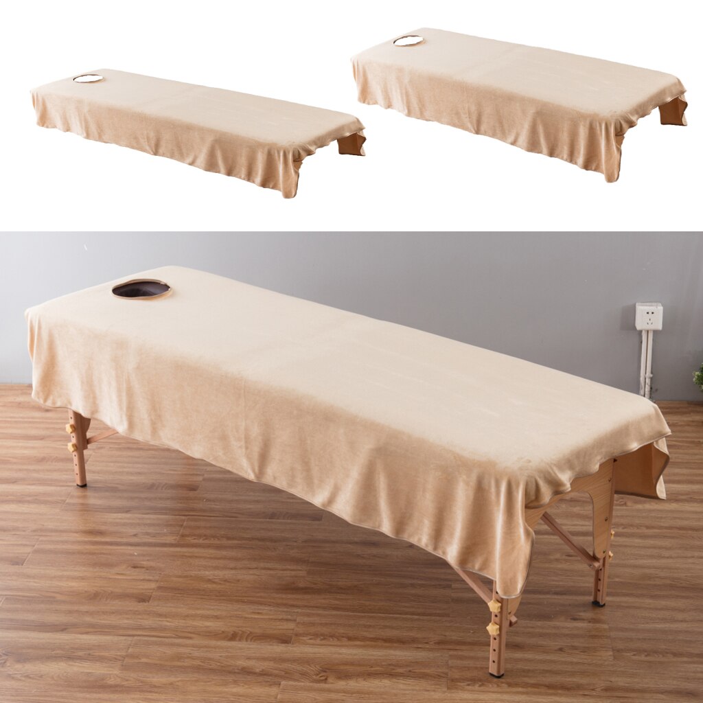 2 Stuks Flanel Massagetafel Lakens Spa Bed Cover Doek Met Gat 31x7 5/47x75inch