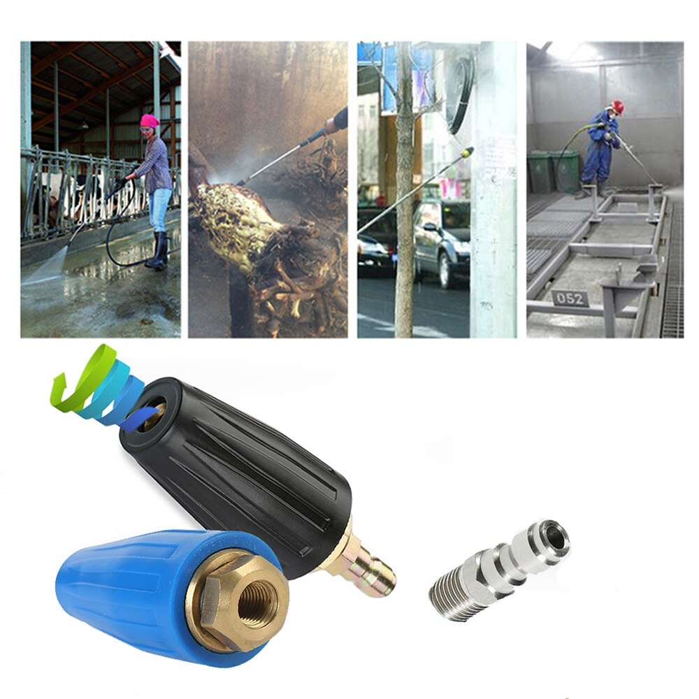 4000psi Pressure Washer Tips Turbo Nozzle Max Rotating Pressure Washer Nozzle with 1/4'' Quick Connect for Remove Ads Bark Rust