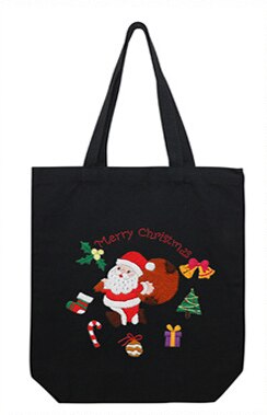 34*39Cm Halffabrikaten Leuke Kerst Kleur Canvas Tas Borduren Kit Handwerken Sets Voor Beginner Handgemaakte Canvas bag Xmas: Santa5