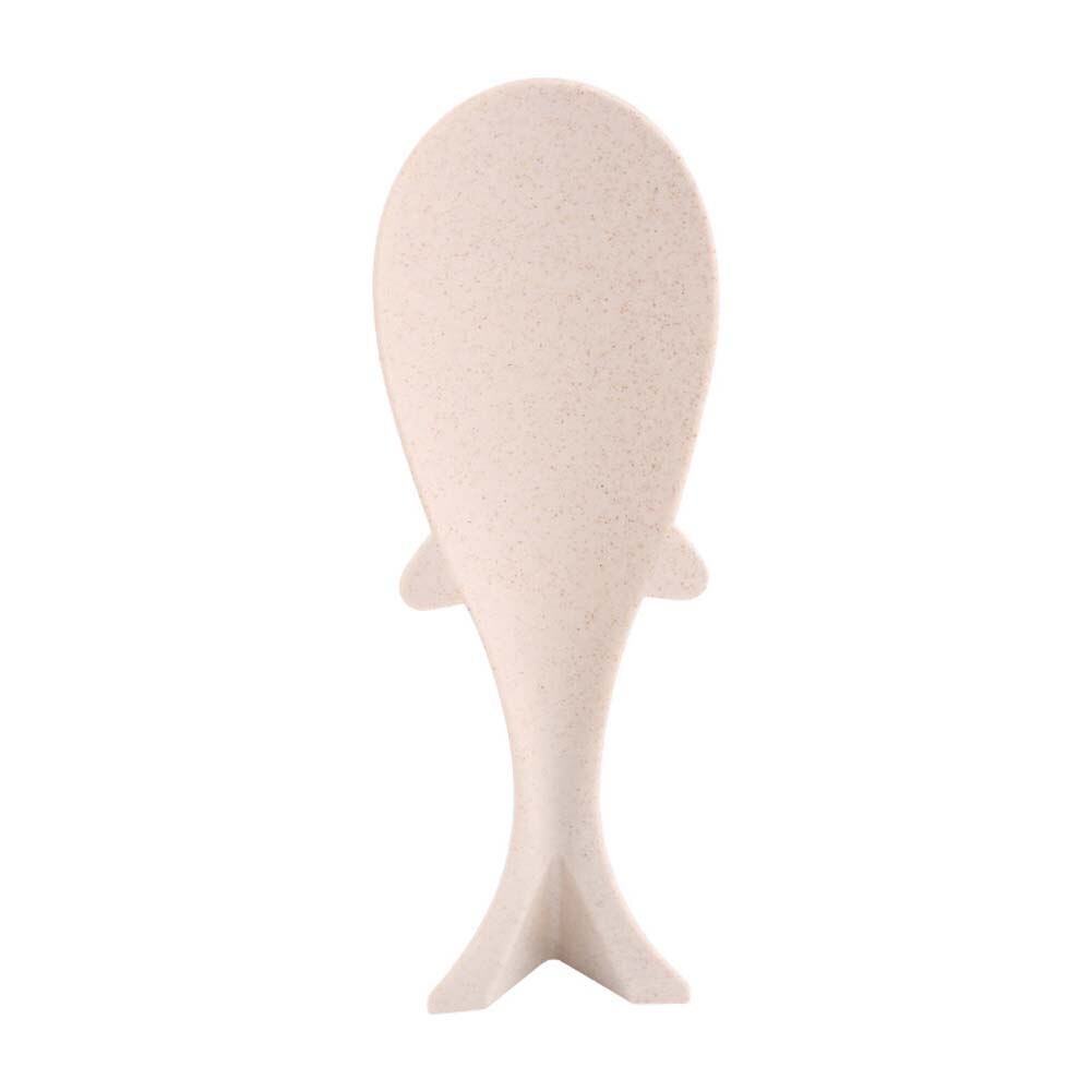 Cartoon Fish Shape Wheat Straw Plastic Rice Spoon Spatula Spoon Non-stick Rice Spoon Rice Paddle Soup Sauce Rice Scoop: beige