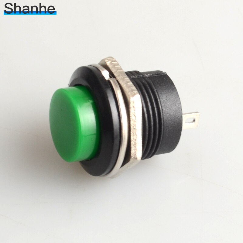 5pcs momentary push button switch OFF-(ON) 16mm: 5PCS  GREEN