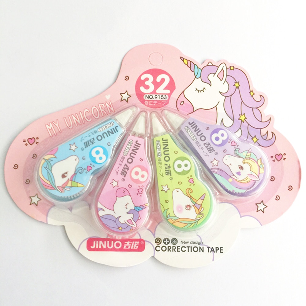 4 pcs/pack Unicorn Practical Correction Tape Promotional Stationery Student Prize School Office Supply